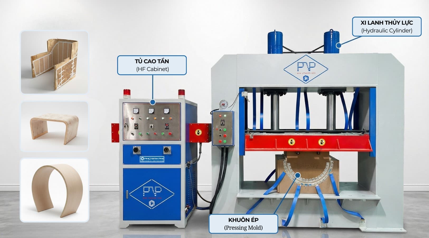 Máy ép cong cao tần Phú Vinh Phi