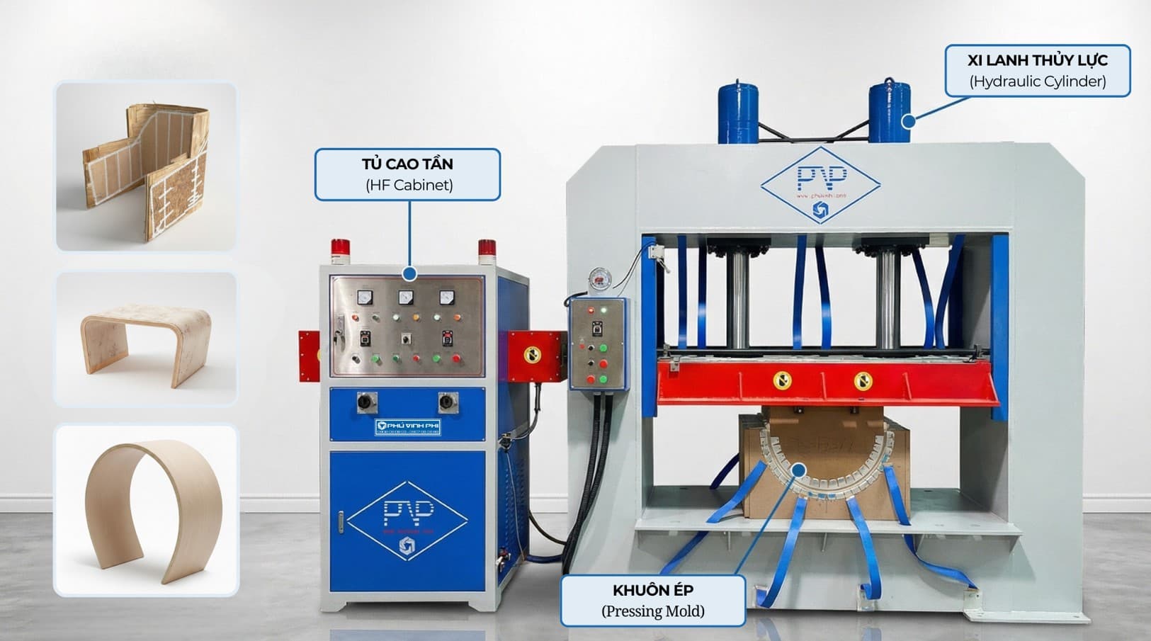 High Frequency Curved Plywood Press